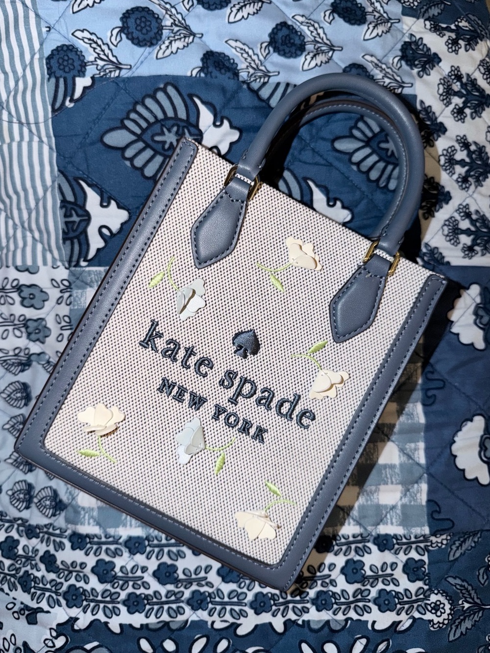 Kate Spade New York Ellie Applique Canvas Mini Tote Crossbody